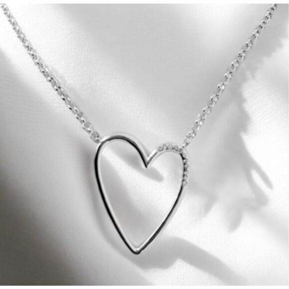Kendra Scott NEW necklace - Ansley silver heart - Picture 6 of 11